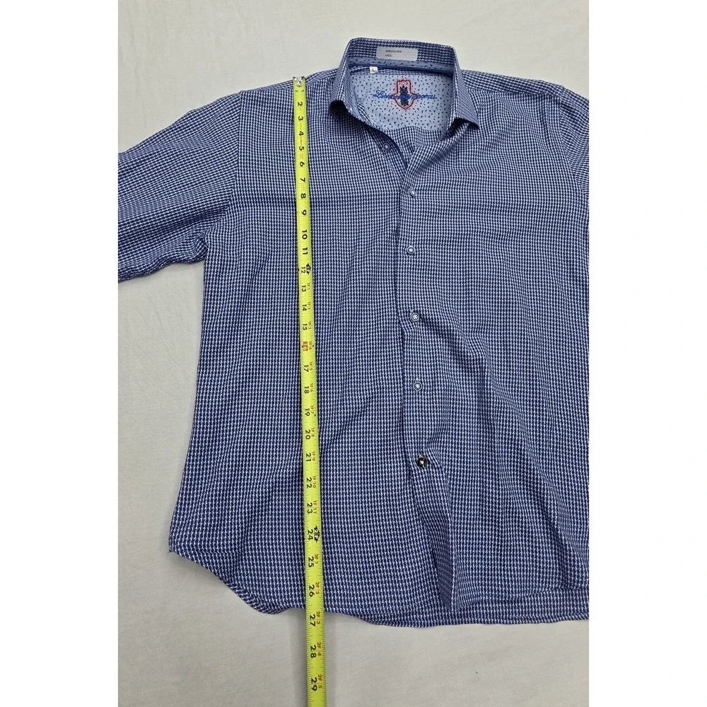 Luchiano Visconti Men's Blue Diamond Pattern‎ Longsleeve Button Down Shirt...